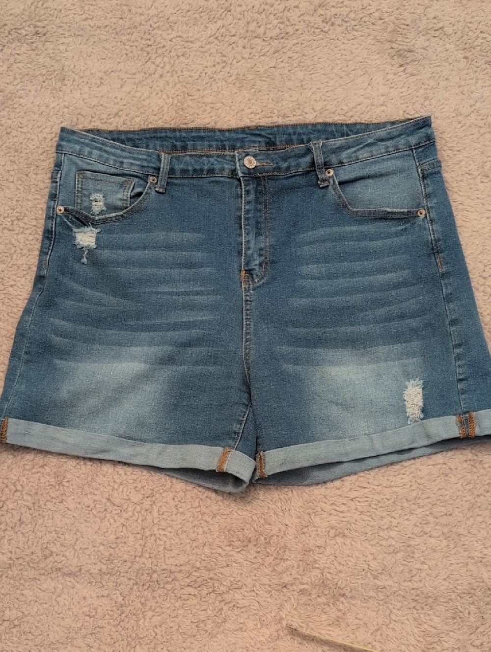 Shein Distressed Stretch Denim Shorts Size 2XL